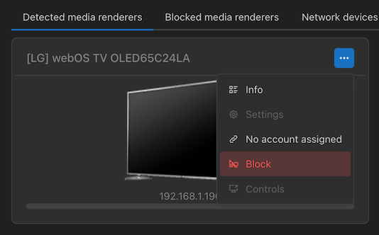 Example of how to block a renderer